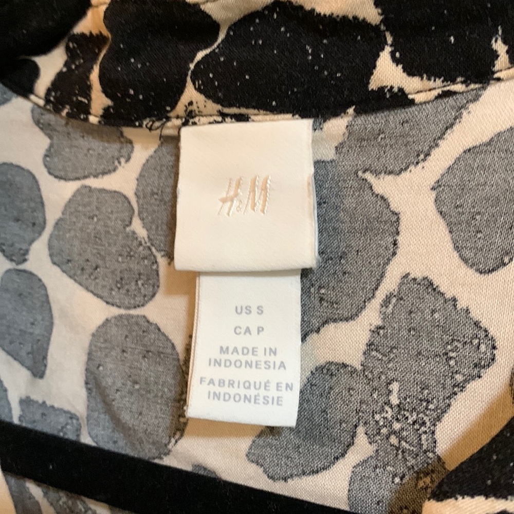 Easy Black and Cream Animal Print / Polka Dot Dress